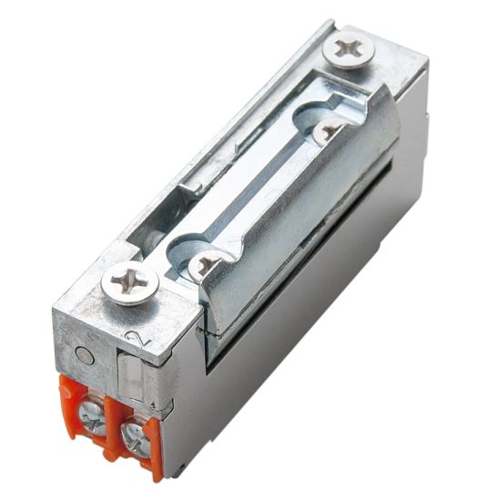 Alacsony, keskeny, szimmetrikus, állítható zárnyelvű, feszültségre nyitó elektromos zár, DORCAS-99-2-NF